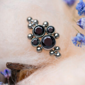 Obsidia - Bijou d’oreille aux pierres sombres